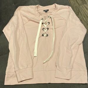 a.n.a. lace up sweatshirt